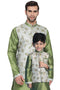 VASTRAMAY Baap Beta Silk Blend Green Jacket